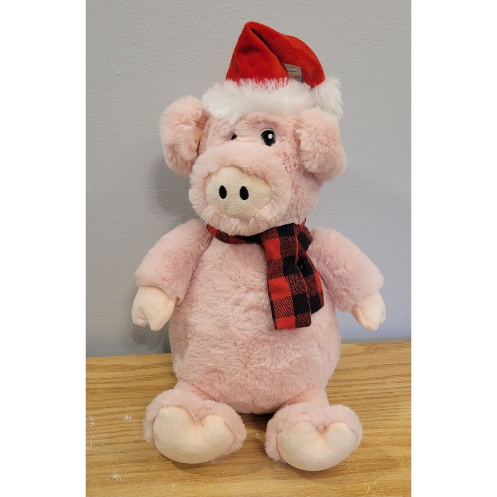 RARE TJX Sample All For Paws Holiday Hat Piggy Plush Oinks Sound Pink 13in - Picture 5 of 5